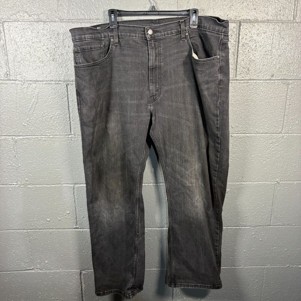 Levis 559 Jeans Mens 42x30 Relaxed Fit Straight Leg Black Faded Denim